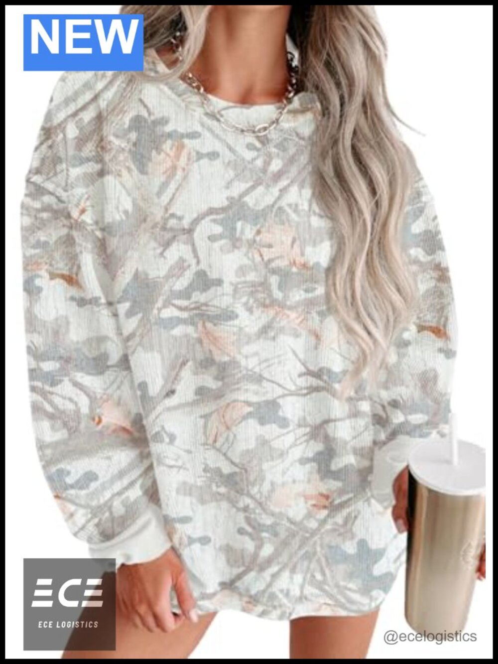 Oversized Corduroy Sweatshirt Crewneck Pullover Top Long Sleeve